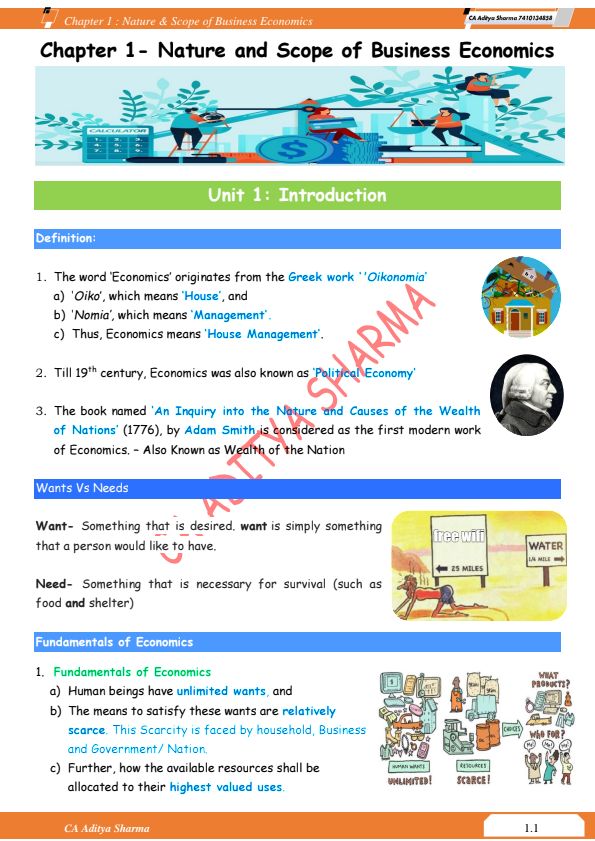 CA foundation economics book
By CA Aditya Sharma 
