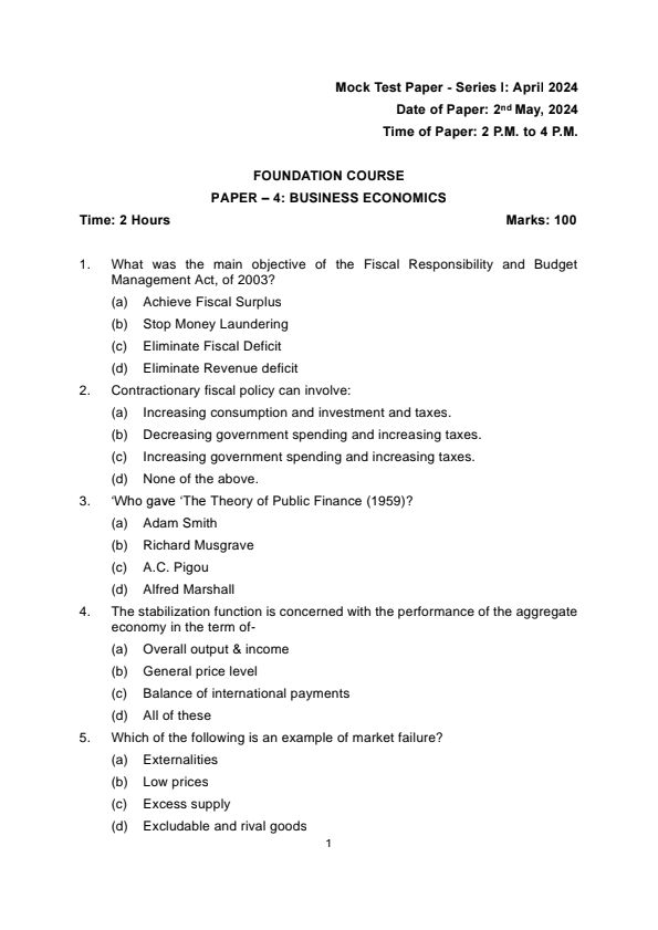 Mock test paper Question 
Paper -4
Answer will be upload 