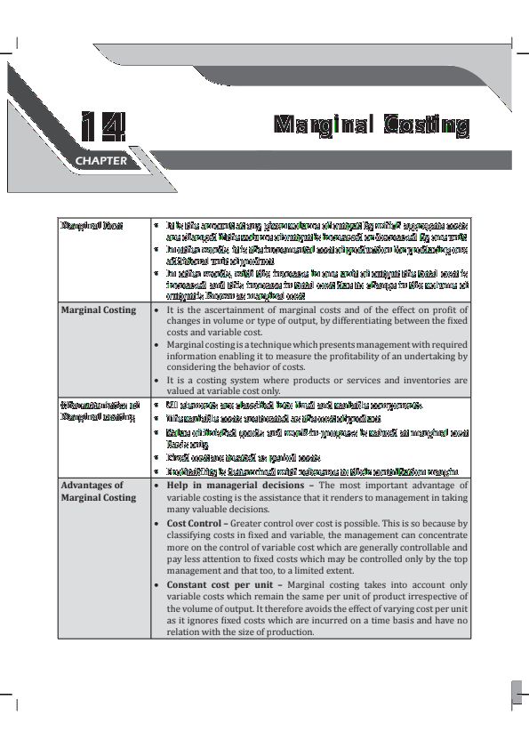 Marginal Costing Notes by PW