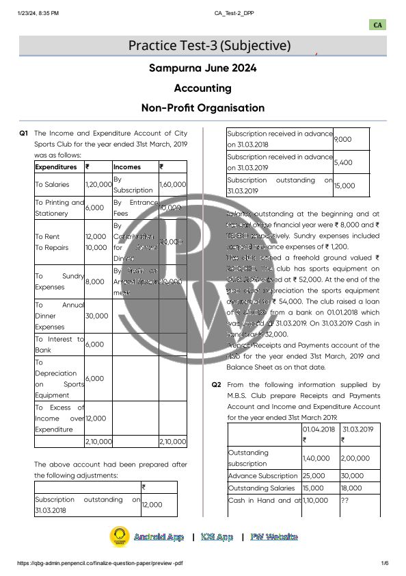 Accounting Practice test