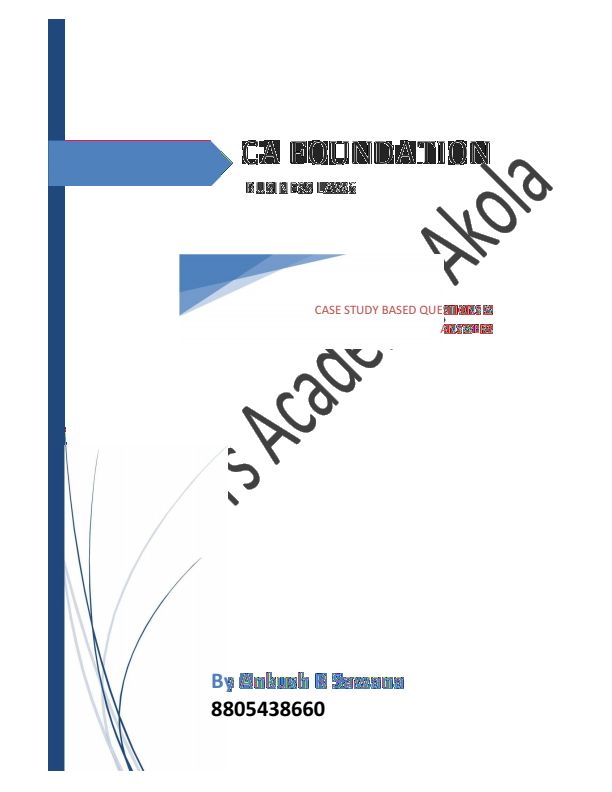 Case study of business laws for a deep revision