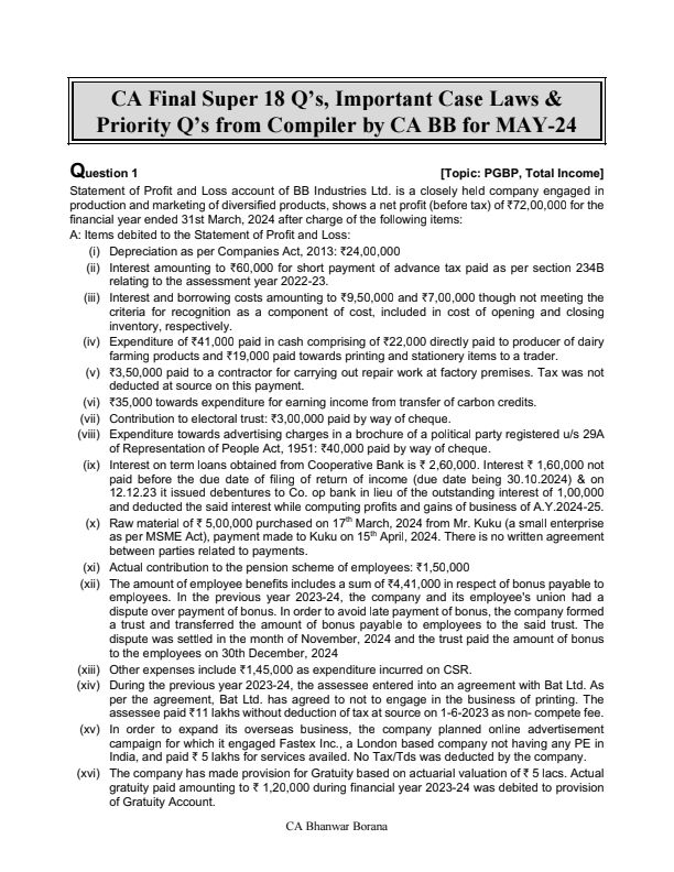 Final DT SUPER 18 QUESTIONS BY BB SIR 