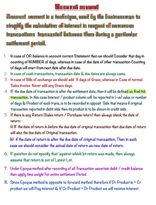 Current account notes 