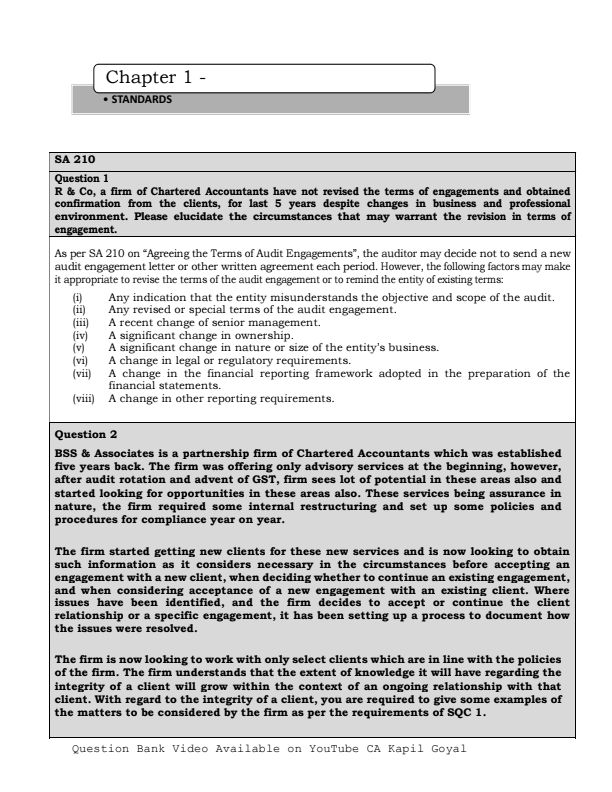 AUDIT QUESTIONS BANK ( MAY 24 ) 