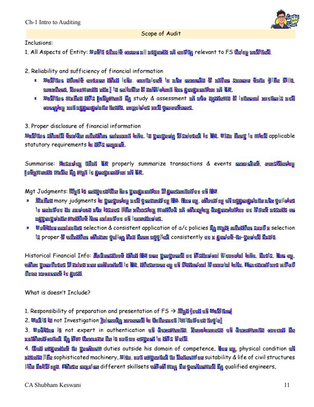 Audit scope of auditing notes ( may 24 )