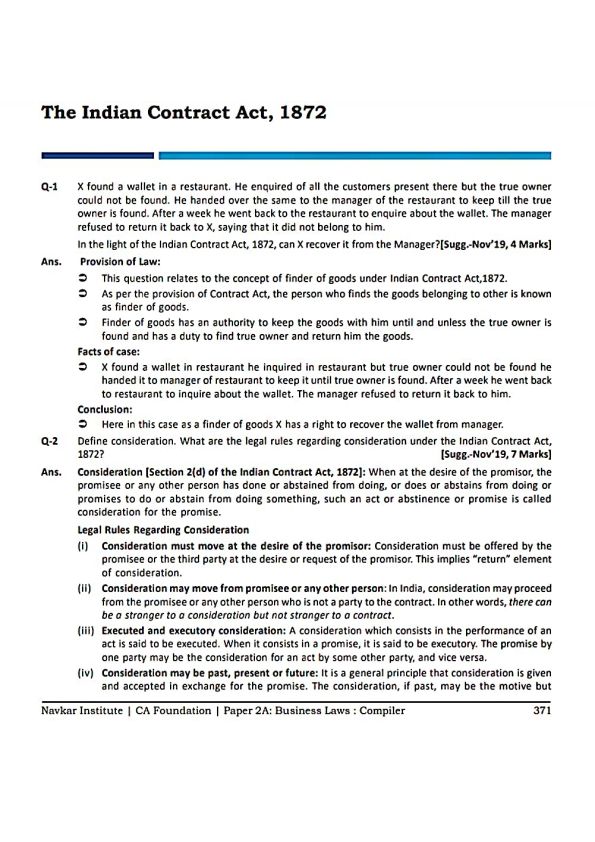 Indian contact act important questions (mtp,rtp,pyq) 1-6 unit