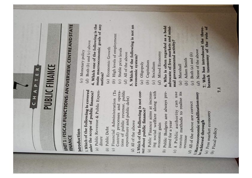 Chapter 7 Public Finance 
