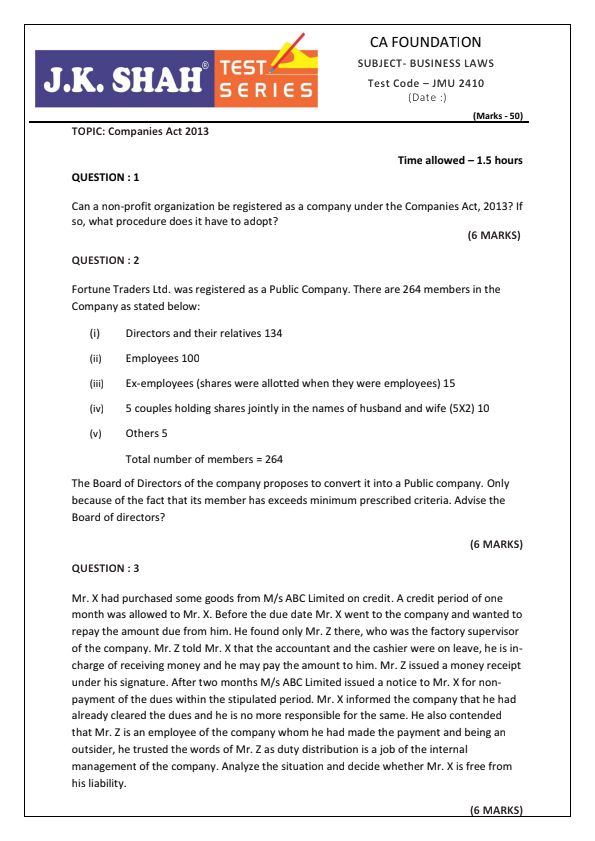 Companies act test