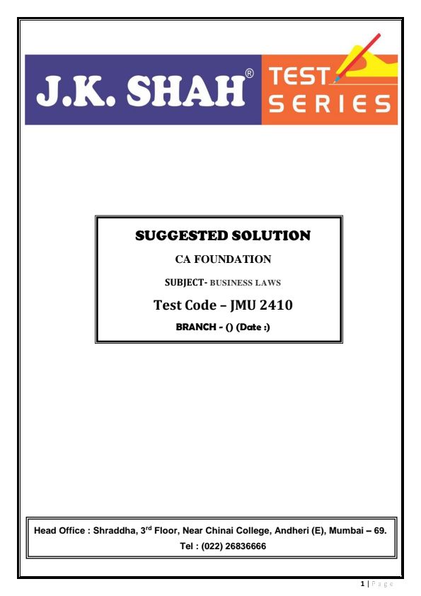 Companies act solution 