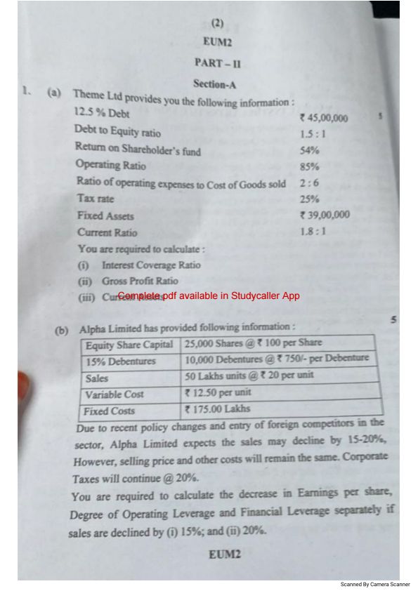 Fm questions paper ( may 24 ) 