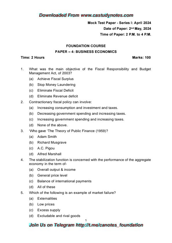 Business economics MTP 24
Ca foundation 
