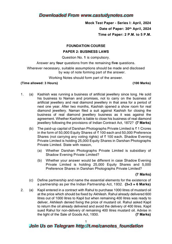 Business laws MTP 24