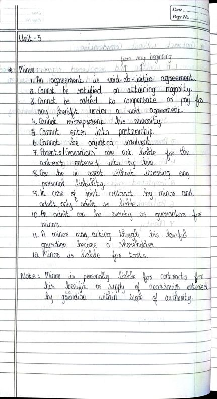               Indian Contract Act 
                        Unit 3
              Hand written notes 
If you want ca wallah lectures join this telegram https://t.me/+7hWvEbNsz1Q3MzZl