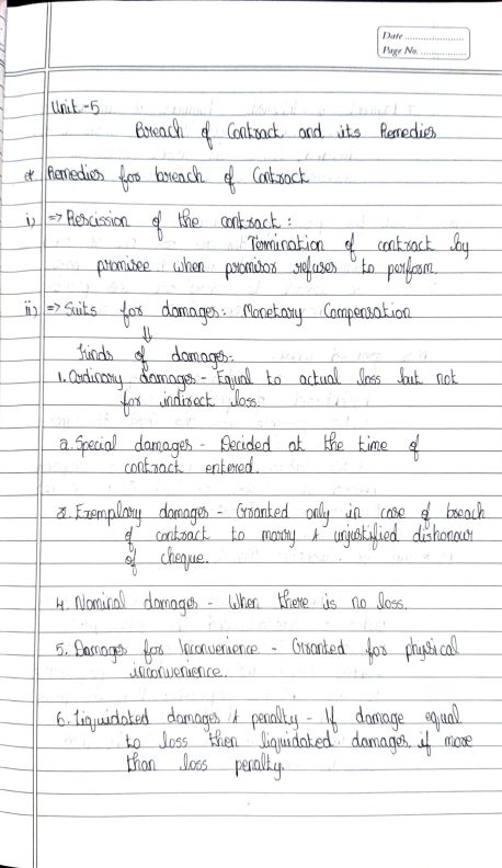                Indian Contract Act 
                        Unit 5
              Hand written notes 
If you want ca wallah lectures join this telegram https://t.me/+7hWvEbNsz1Q3MzZl