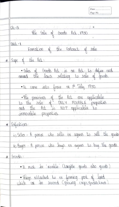             Sales of Good Act 
                    Unit 01
           Hand written notes 
   If you want ca wallah lectures join this telegram https://t.me/+7hWvEbNsz1Q3MzZl