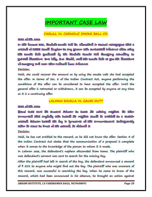 ICA CASE law 
