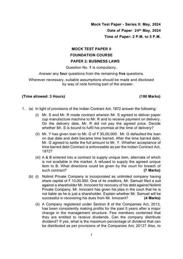 Business Laws ( MTP 2 ) JUNE 24 