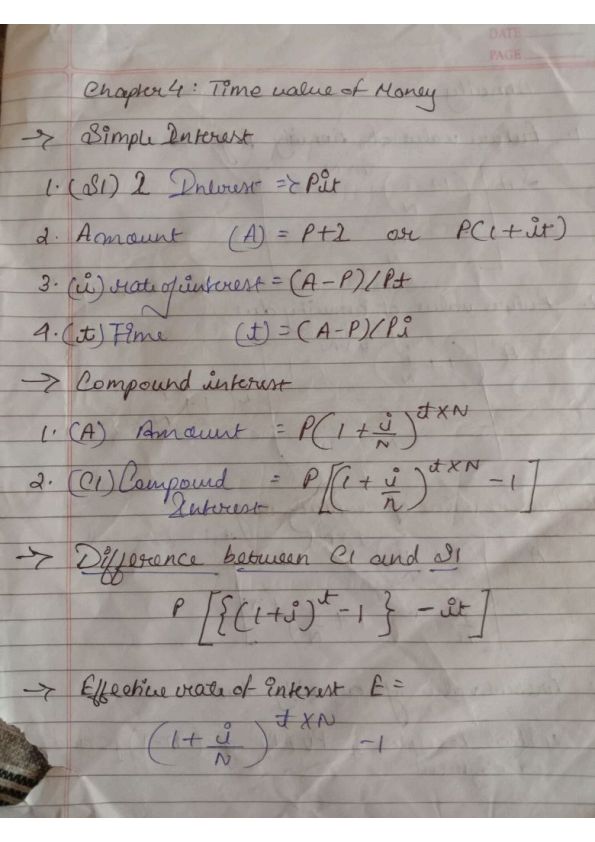 Time value of money ke notes hai ye new syllabus me chapter name mathematics of finance 