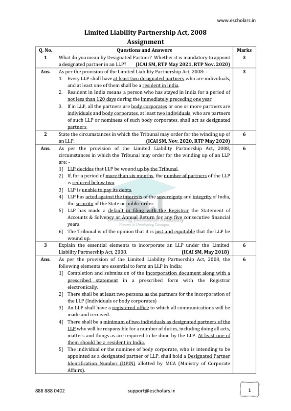 LIMITED LIABILITY PARTNERSHIP ACT,2008