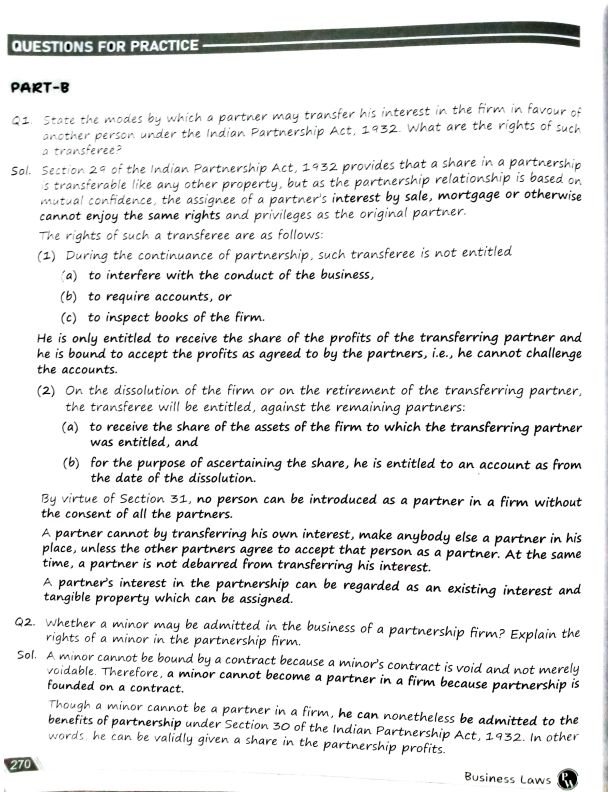 Case study Questions
The Indian Partnership Act,1932
Unit 2&3.