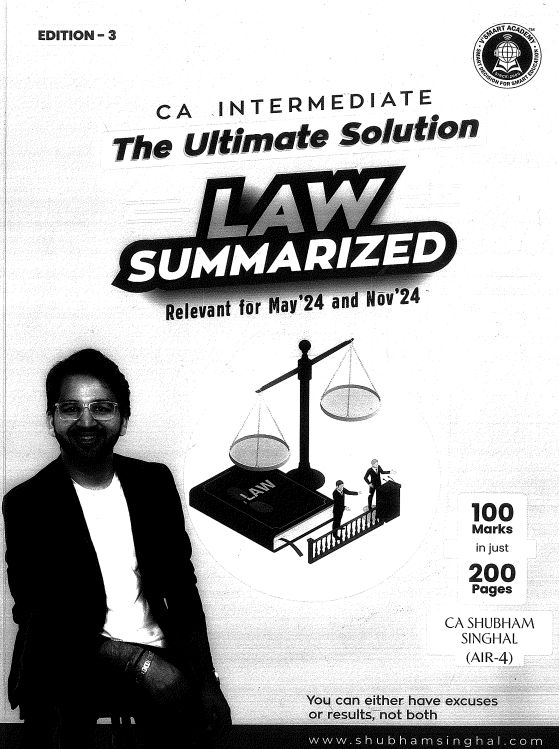 Law Notes by CA Shubham Singhal for September/January 24/25 exam