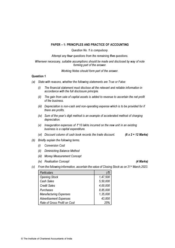 Account dec 23 paper with answers 