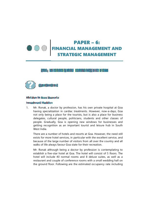 CA INTER SEP 2024 RTP
PAPER 6: FINANCIAL MANAGEMENT AND STRATEGIC MANAGEMENT 