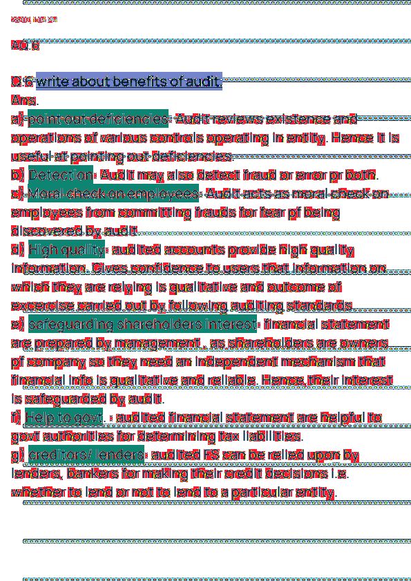 Audit Self study question notes 
Q.6