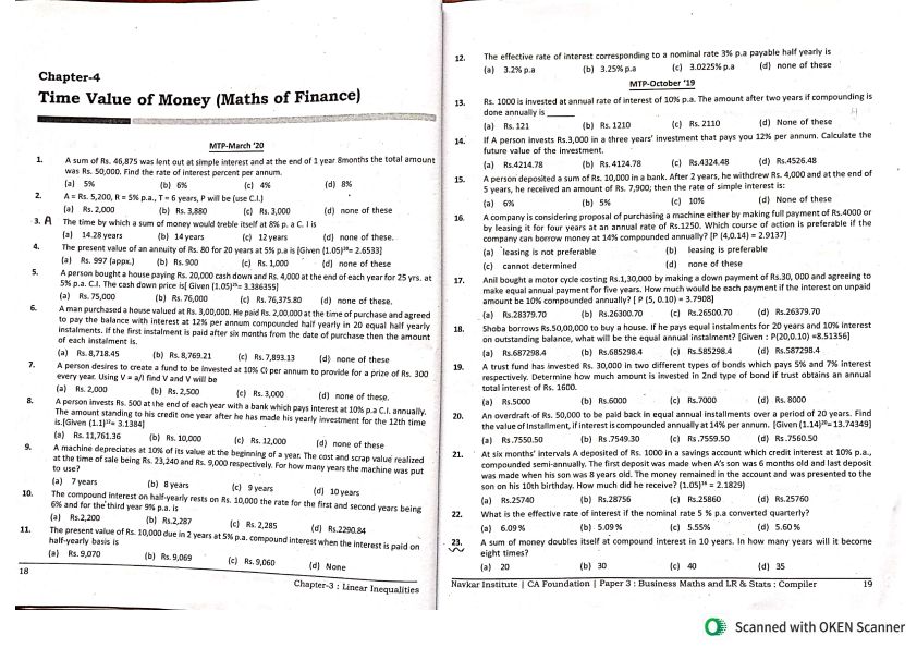 Time Value of Money-Additional Questions with Answers.

(Tg-@CAISLOVERFOREVER)