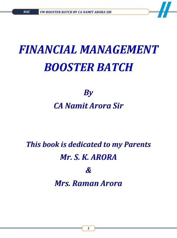 FM   Booster  Batch Jan 2025  
By CA Namit Arora Sir 
Starting  From  4 th Dec 

Join me friends if you need anything