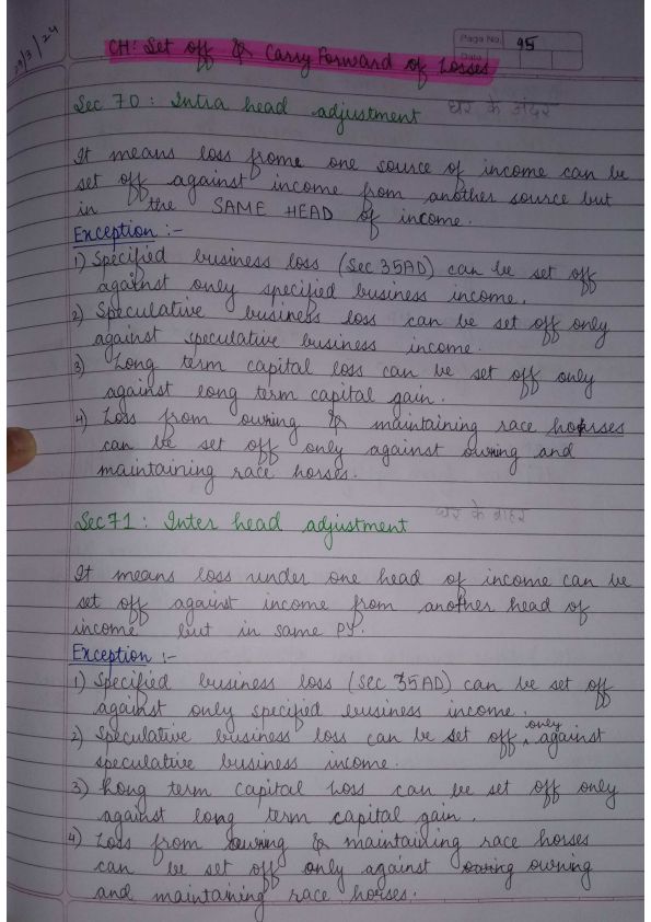 Direct tax 
Handwritten notes 