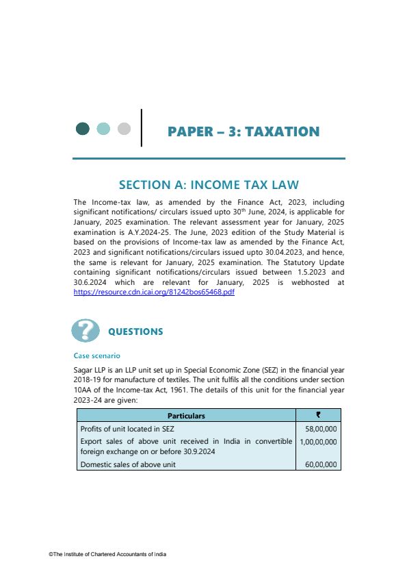 Paper 3
Taxation 