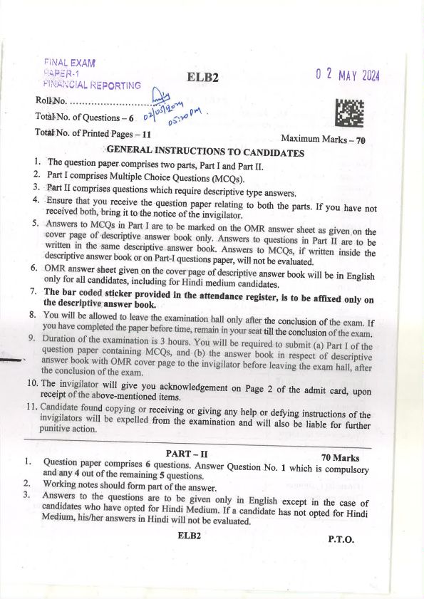May 24 Question Paper For Practice 
