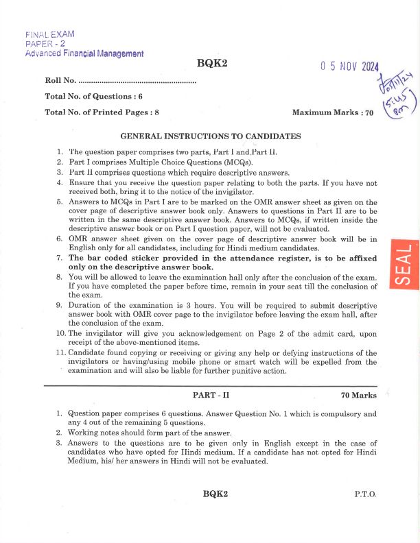 Nov 24 Question Paper For Practice 