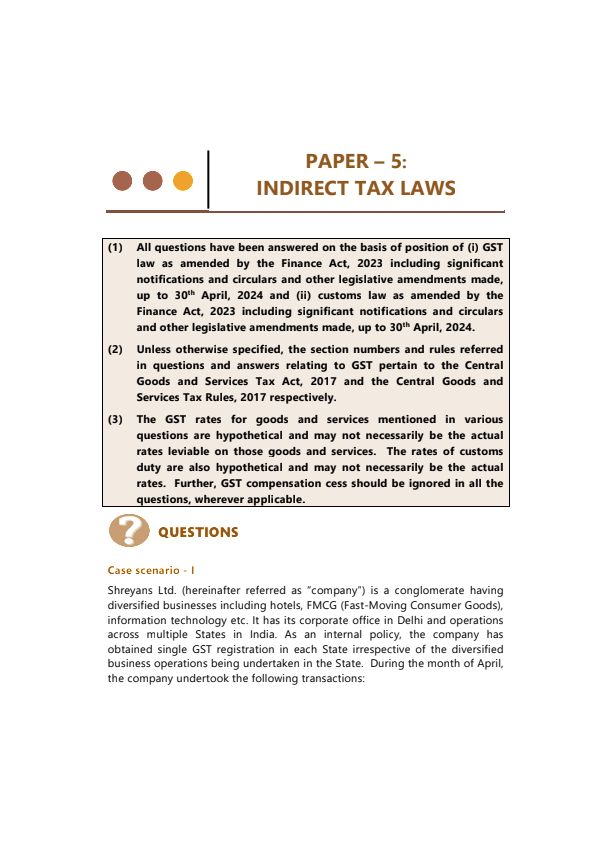 Nov 24 Revision Test Paper For Practice 
