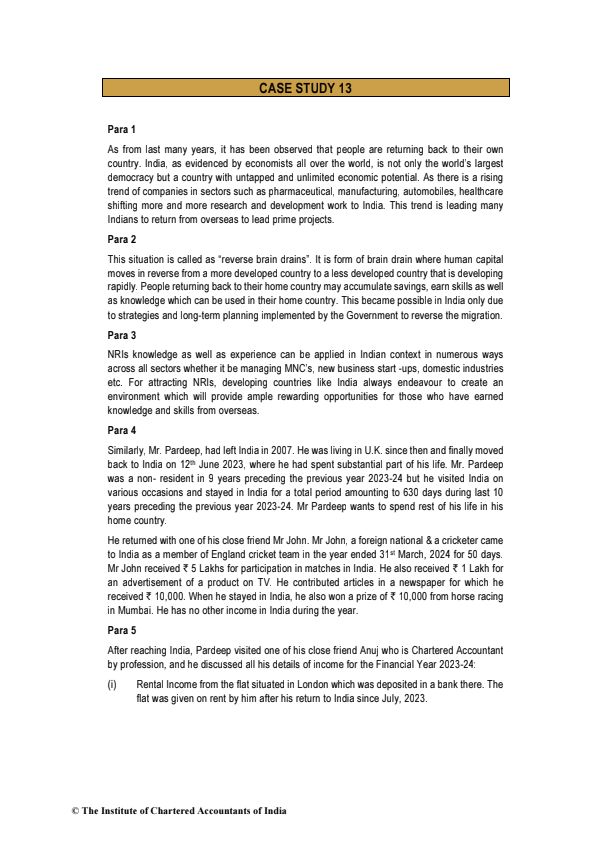 Case Study 13 For Practice By ICAI 