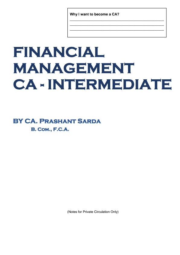 Ca Prashant Sarda FM summary notes With Solutions 