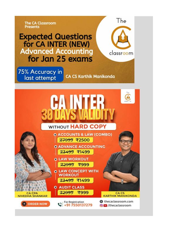 ADVANCED ACCOUNTS EXPECTED QUESTIONS FOR JAN.25

By CA Karthik Manikonda