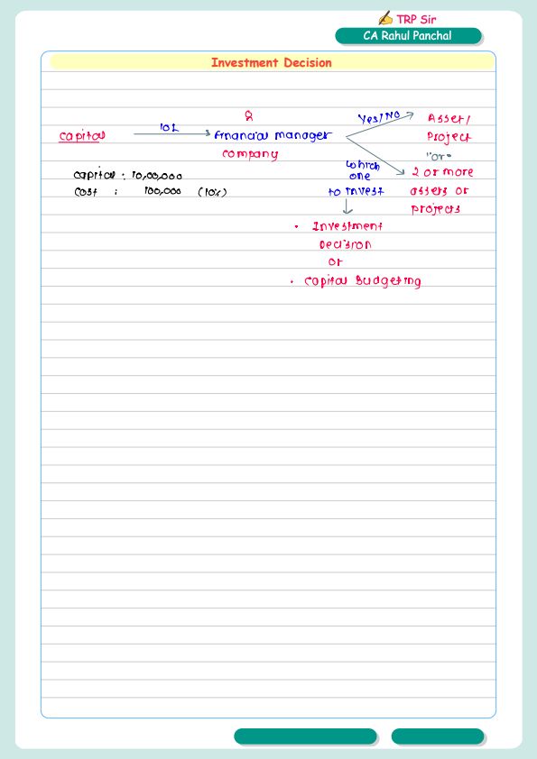 TRP sir investment decision notes