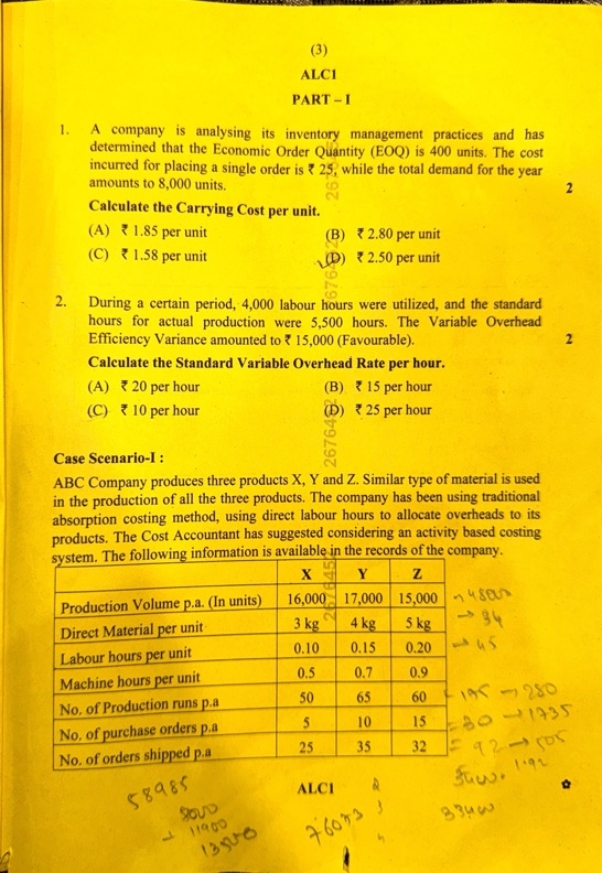 Costing mcq 2025 
