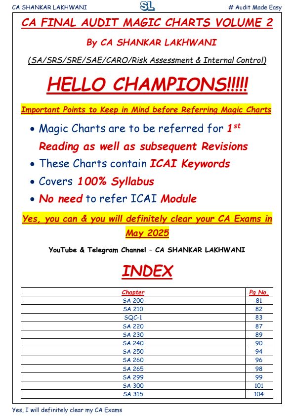 Magic Charts Volume 2 By CA Shankar Lakhwani