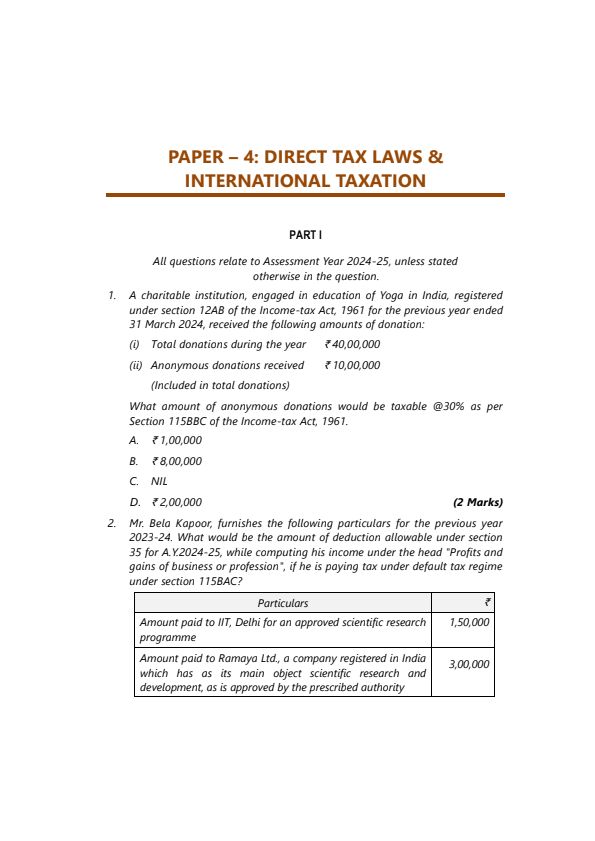 Nov 24 Suggested Answers By ICAI 