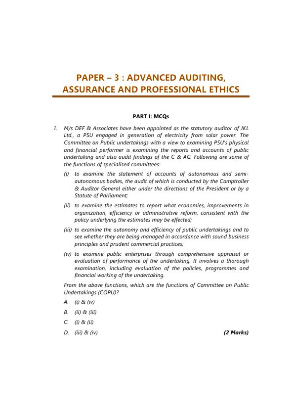 Nov 24 Suggested Answers By ICAI 