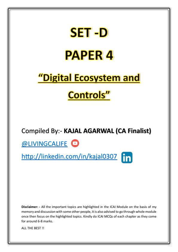 Set D Important Topics and MCQs Compiler 