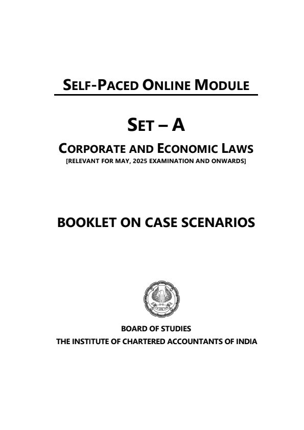 Set A Law New Case Studies By ICAI 