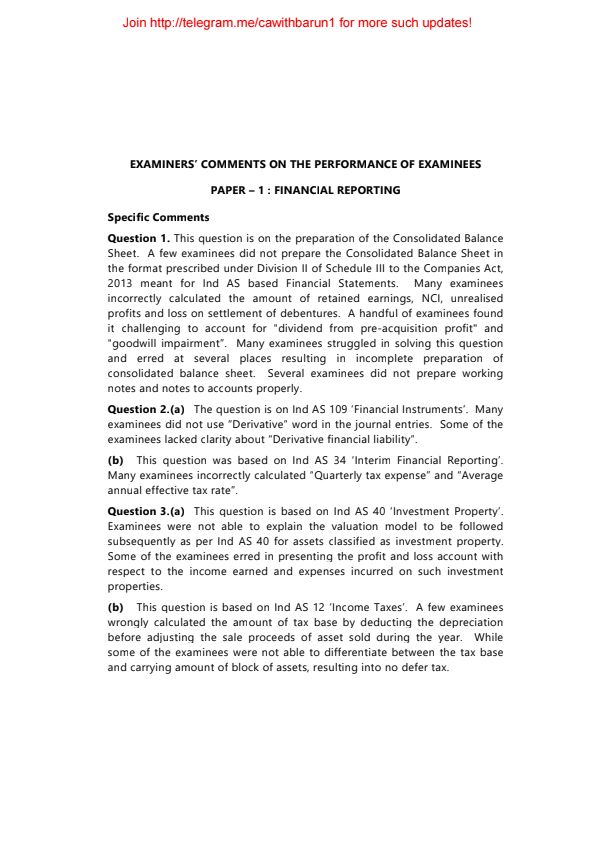 Nov 24 Group 1 Examiner's Comment 