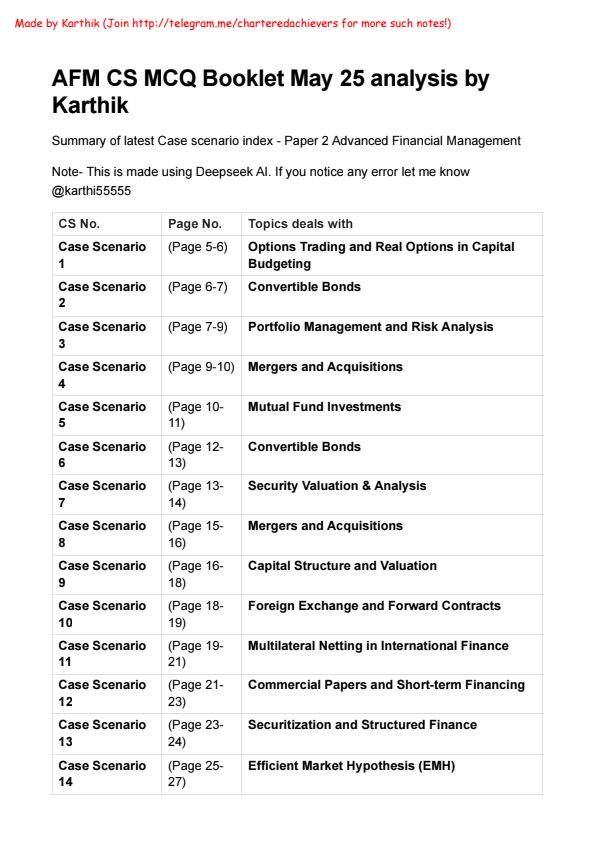 Case Study Booklet For May 25 