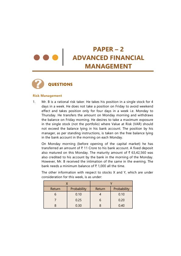 Revision Test Paper For May 25 By ICAI 