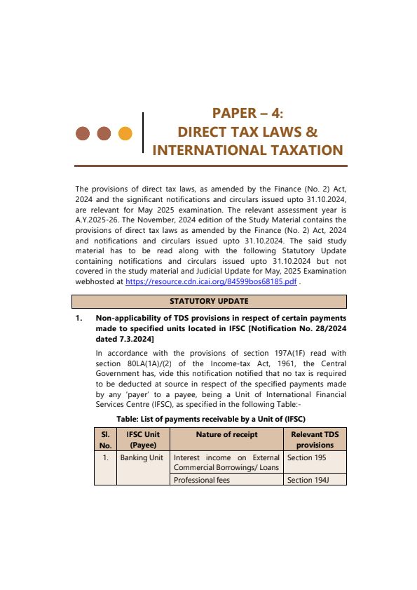 Revision Test Paper For May 25 By ICAI 