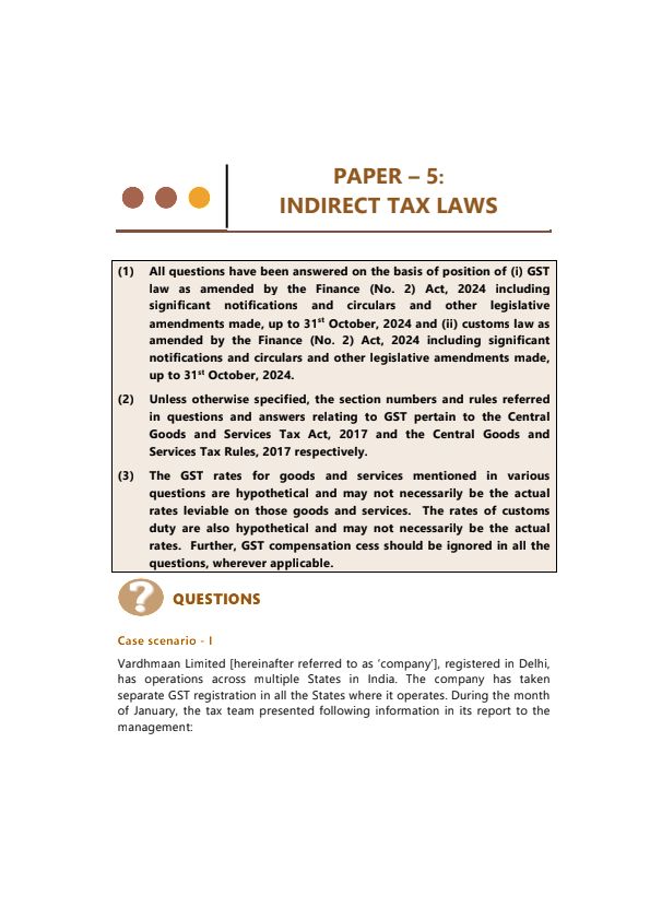 Revision Test Paper For May 25 By ICAI 